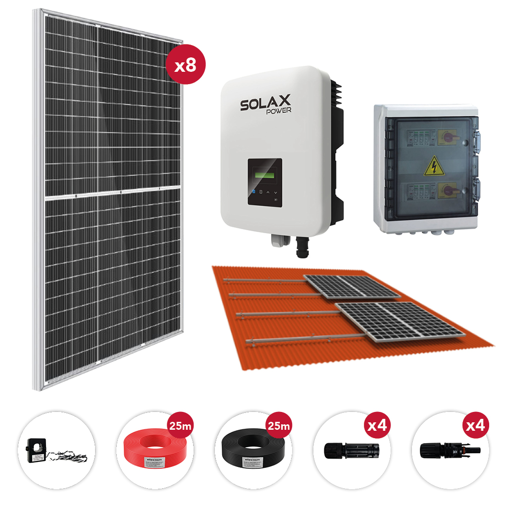 [SCP0033] Kit Solar Autoconsumo 3kW 15,6kWh/día SolarPack SCP0033 SolaX Power