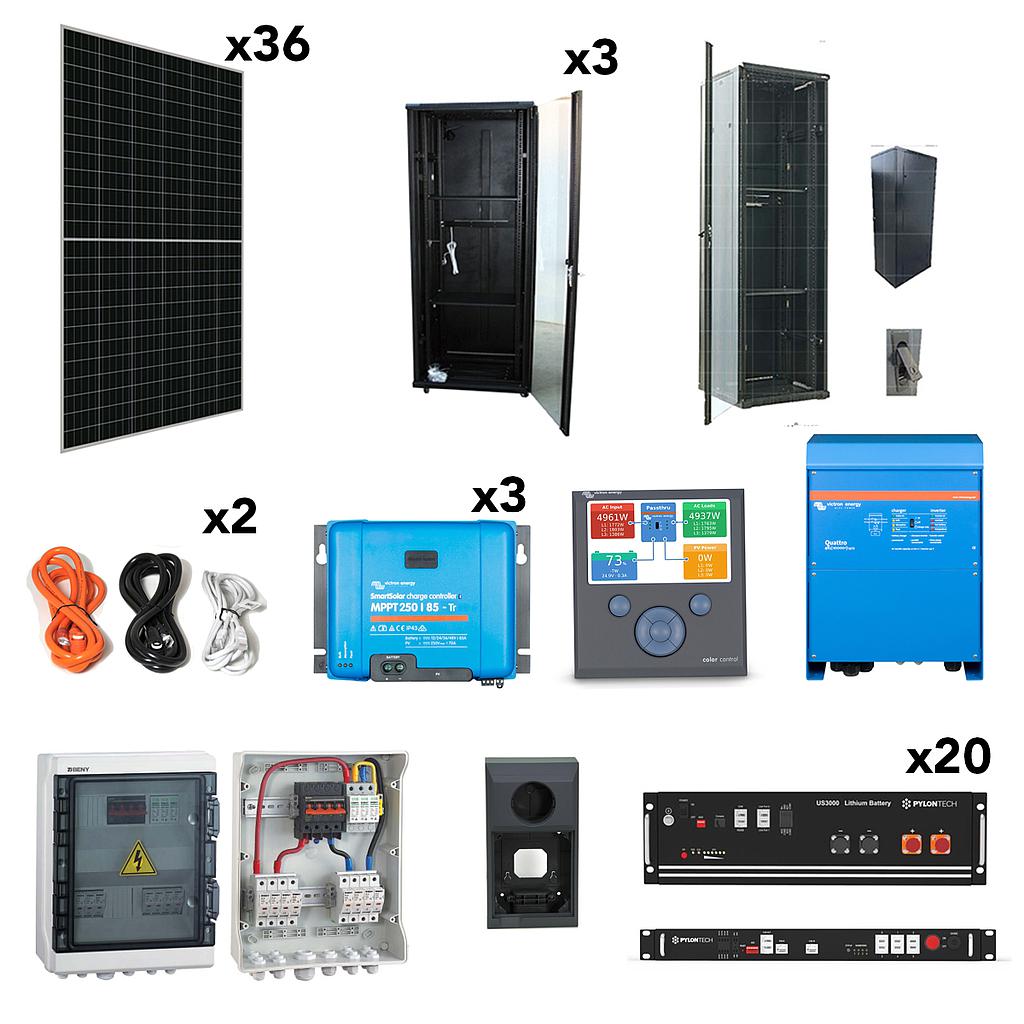[OGP0025] Kit aislada SolarPack OGP0025 - 8kW 70kWh 67.700W/dia - vivienda permanente - TECHNO SUN