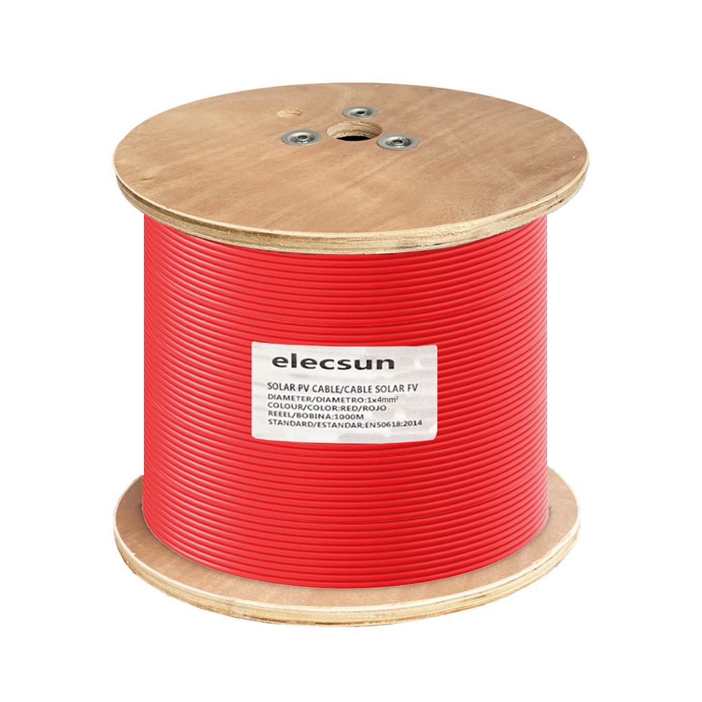 [ELE00011] Elecsun Cable solar H1Z2Z2-K 4mm2 1500V rojo (bobina 1000m)