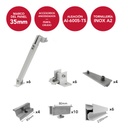 N-AIR06-TS-D2-M35 [1x6] Estructura inclinada regulable 20º/45º para 6 paneles en vertical (ancho máximo 1150mm) | Serie TS-D2 - TECHNO SUN