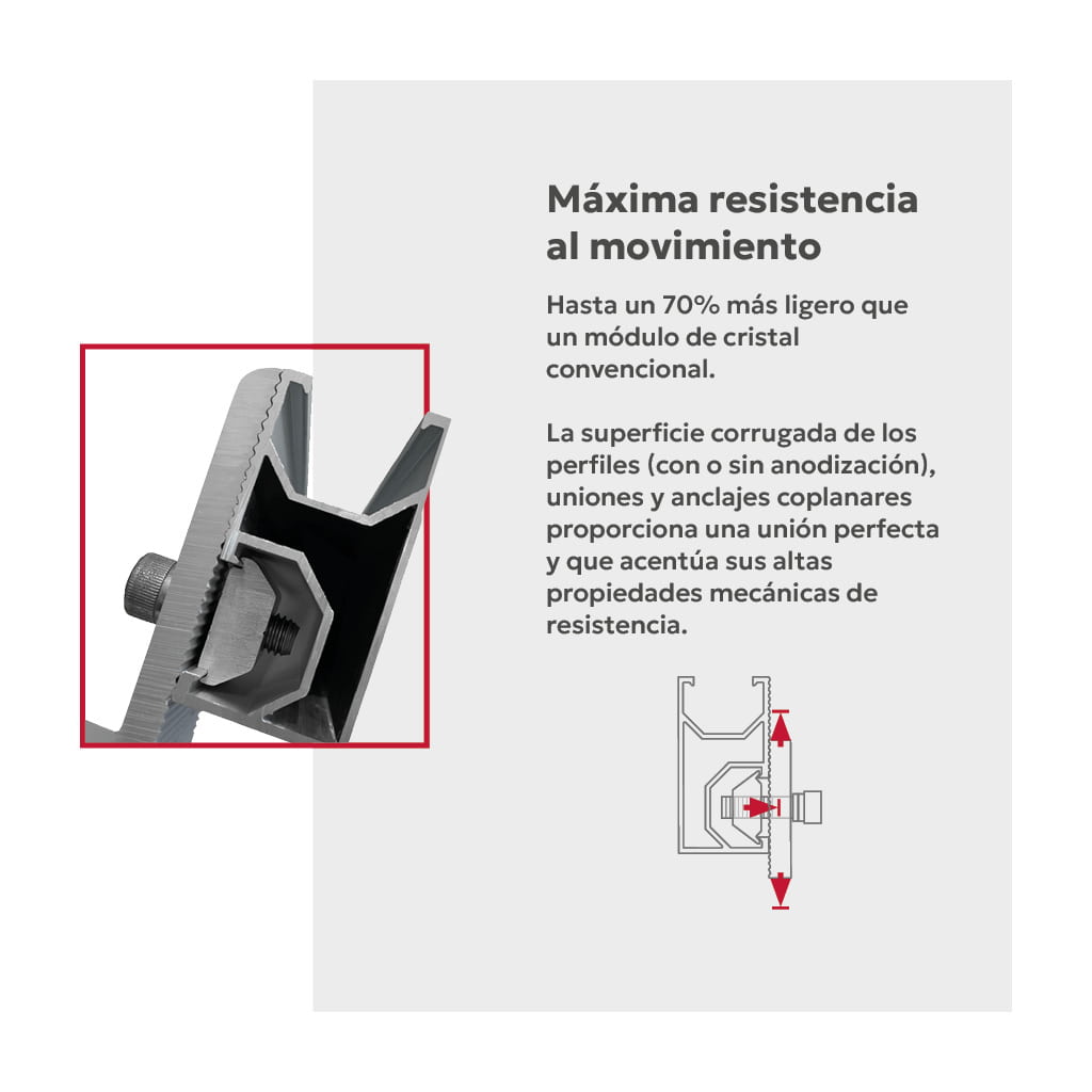 AIR01-TS-D2-M30 [1x1] Estructura inclinada regulable 20º/45º para 1 panel en vertical (ancho máximo 1150mm) | Serie TS-D2 - TECHNO SUN