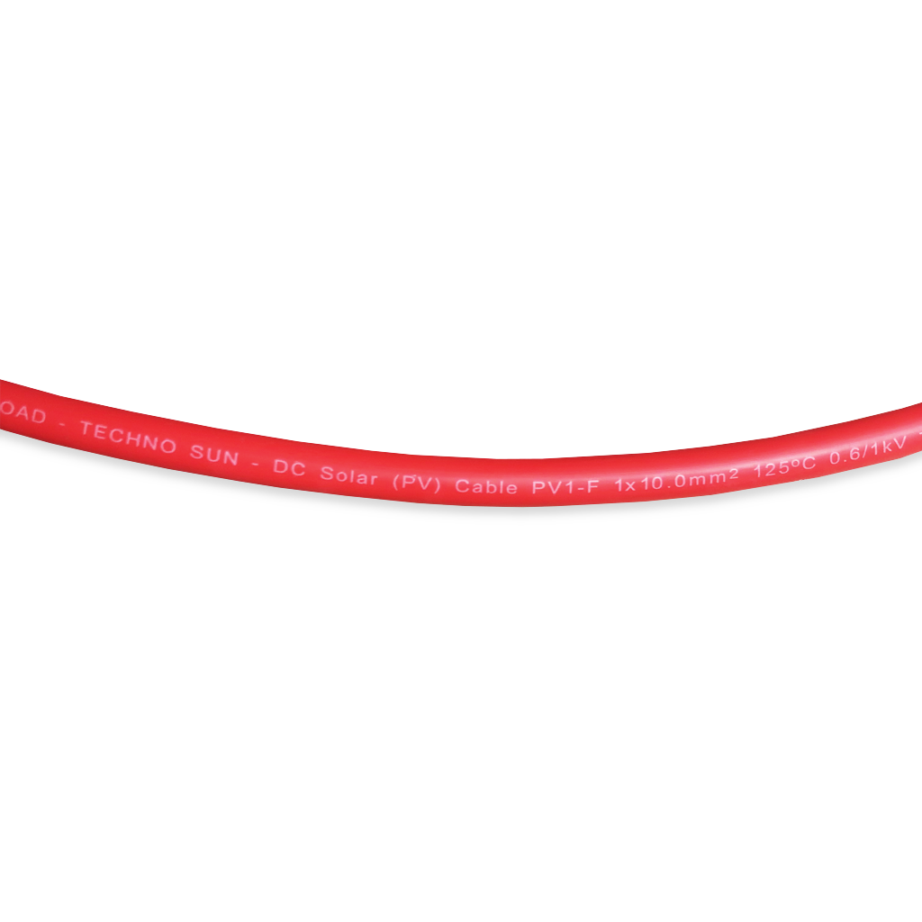 Cable solar 10mm -40/+120º+UV 0.6/1kV - rojo  (venta por metros) - TECHNO SUN