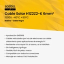 SOLITIA Serie Elecsun Cable Solar FV H1Z2Z2-K 1x6mm² 1500V negro (bobina 100m)