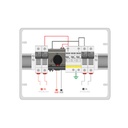 Caja combinadora con 2 entradas 1 salida 2/1 fusible 20A seccionador 40A 1.000V DC | Gave