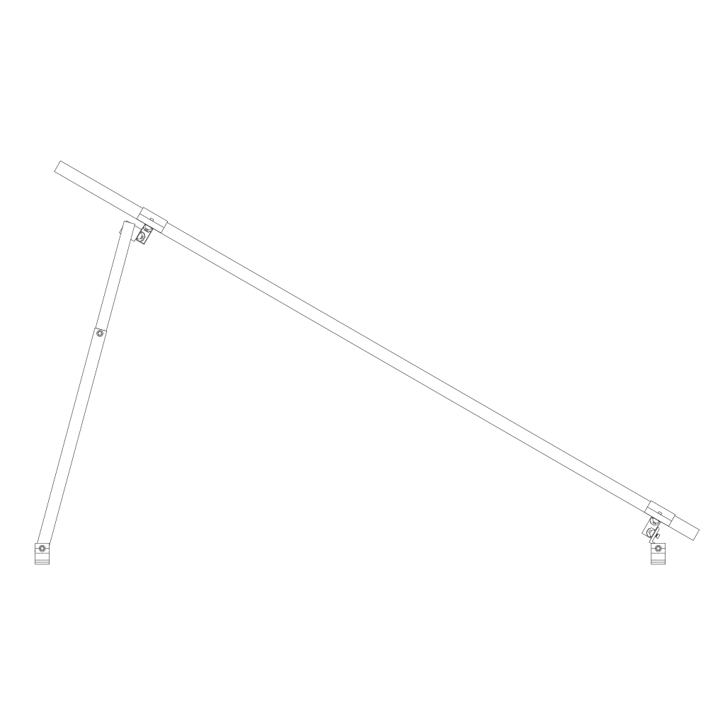 1x02 Soporte inclinado regulable vertical a 15º-30º en aluminio, ranura D | Serie TS - TECHNO SUN