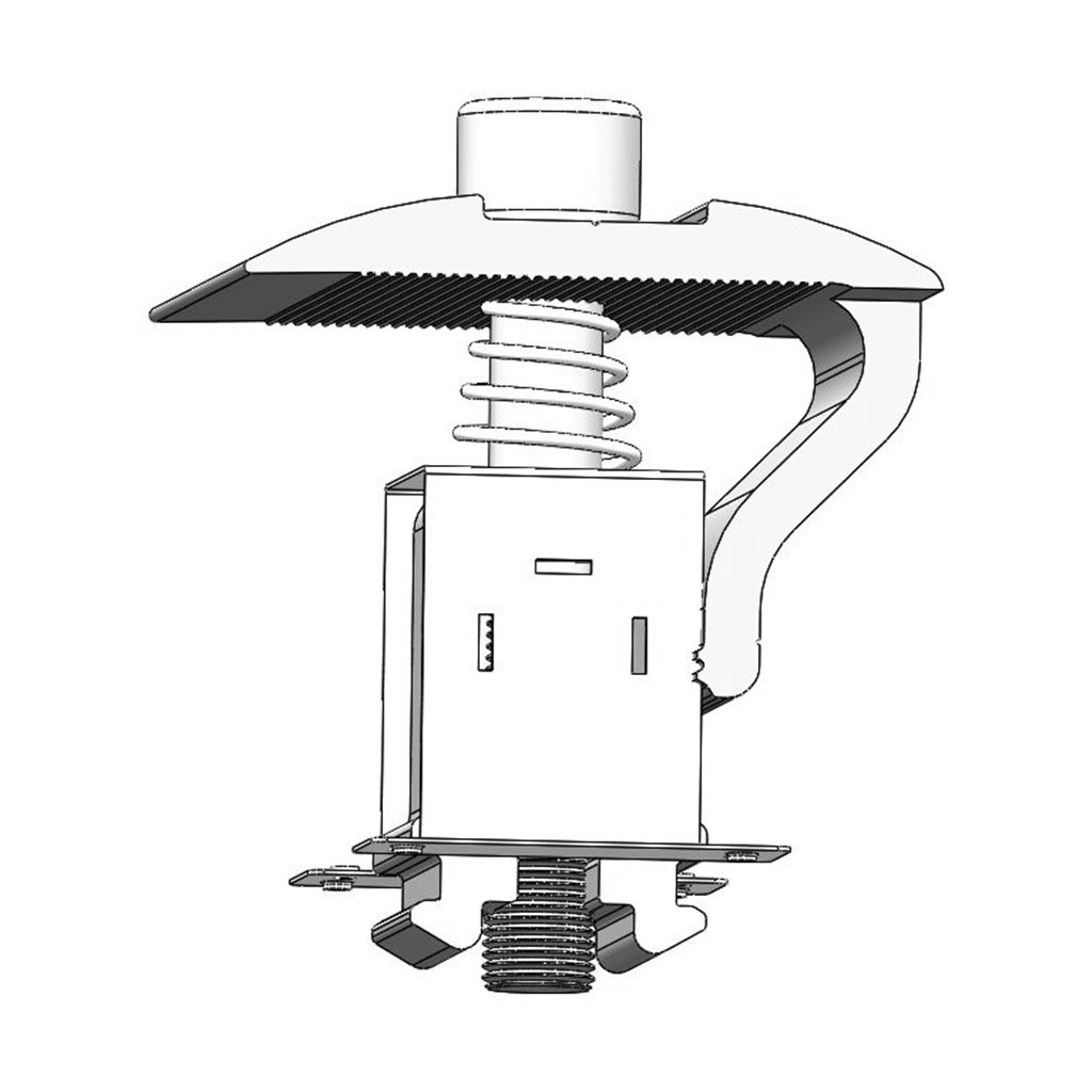 Presor universal (omega/zeta, anodizado plata) ajustable 30 a 35mm y con clip toma tierra | Serie TS - TECHNO SUN