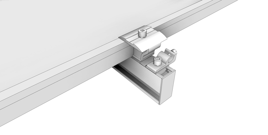 ACL06-TS-D2-AMX [1x6] Estructura coplanar anodizada para 6 paneles en vertical (ancho máx. 1150mm) | Serie TS-D2 - SOLITIA