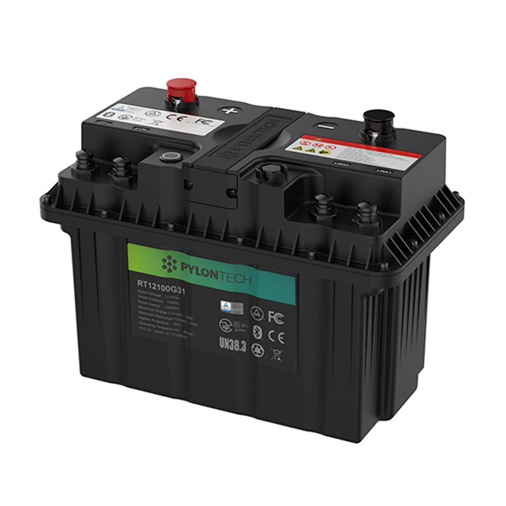 12/100Ah Batería de litio 100Ah 12V con BMS integrado, 1C, 6000 ciclos, RT12100G31, Pylontech