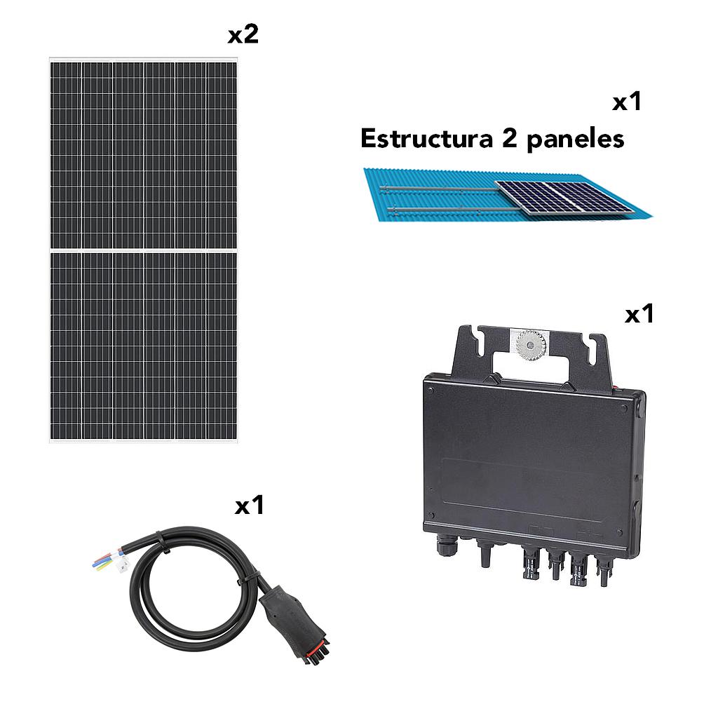 Kit solar autoconsumo directo 900W 3.900Wh/día con inyección cero opcional - TECHNO SUN