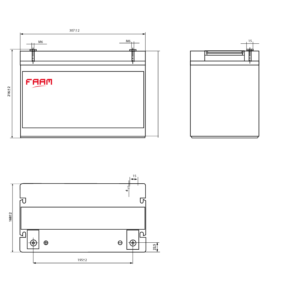 12V/90Ah Monoblock AGM 12v 90Ah (C10) 20H12-90 FAAM