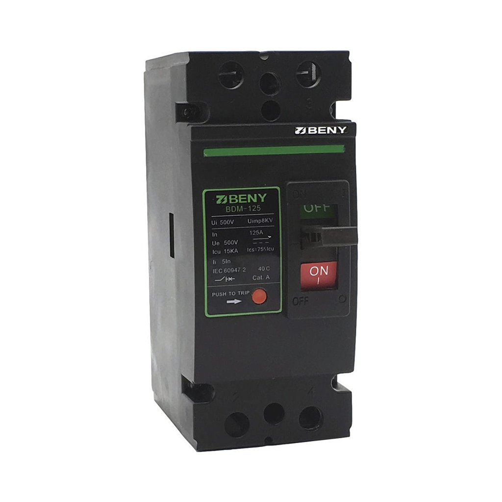 Disyuntor magnetotérmico con caja BDM-125 | DC125Amp | 1000V | IP65 | Protección Batería | BENY