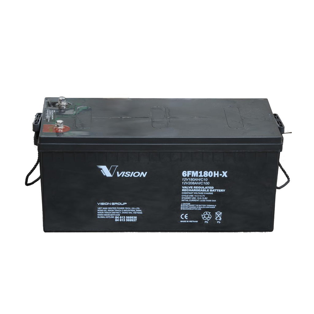 12V/180Ah Batería Monoblock AGM 12V 216Ah C100 ciclo profundo | Monoblock | Alto rendimiento | 180Ah (C10) | 6FM180H-X - VISION BATTERY