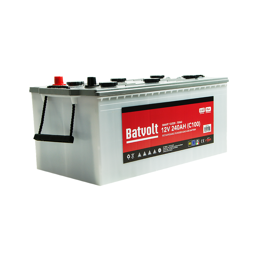 12V/240Ah Batería monoblock abierta 12V 240Ah (C100) 56Kg SM ART - BatVolt by Faam