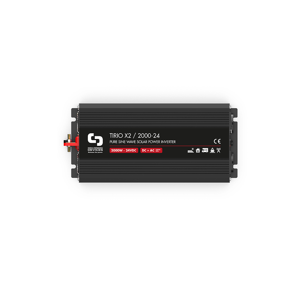 24/2000 Inversor 2000W 24VDC 230 VAC 50HZ | Tirio x2 | x2 Schuko | x1 salida USB | sin display - CONVERSION DEVICES