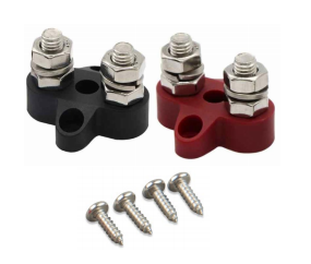 Dual Terminal Stud M8-linked set (1 red/1 black) - VICTRON ENERGY