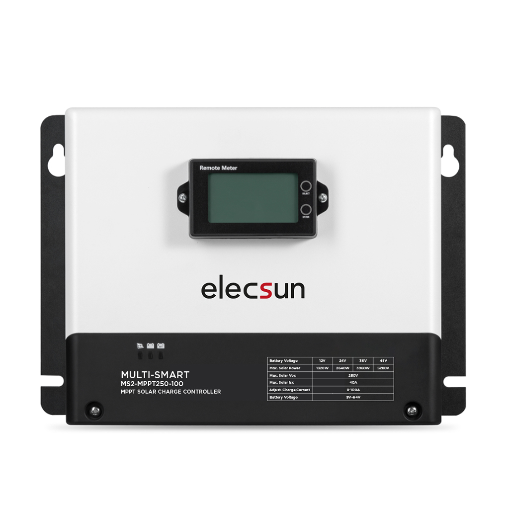 Regulador maximizador 250/100A 12/24/36/48V 250V MULTI-SMART MS2-MPPT250/100 con bluetooth y display - ELECSUN
