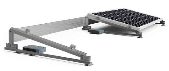 1x02 Soporte inclinado lastrado para cubierta plana, horizontal para 2 paneles  &lt; 2279x1150 mm en 1 fila - Serie SU - TECHNO SUN
