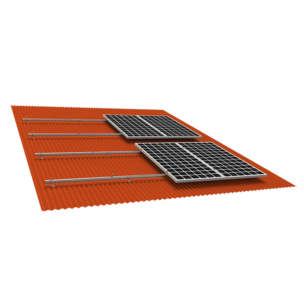 ACL05-TS-D2 [1x05] Estructura coplanar para 5 paneles en vertical (ancho máximo 1150mm) | Serie TS-D2 - TECHNO SUN