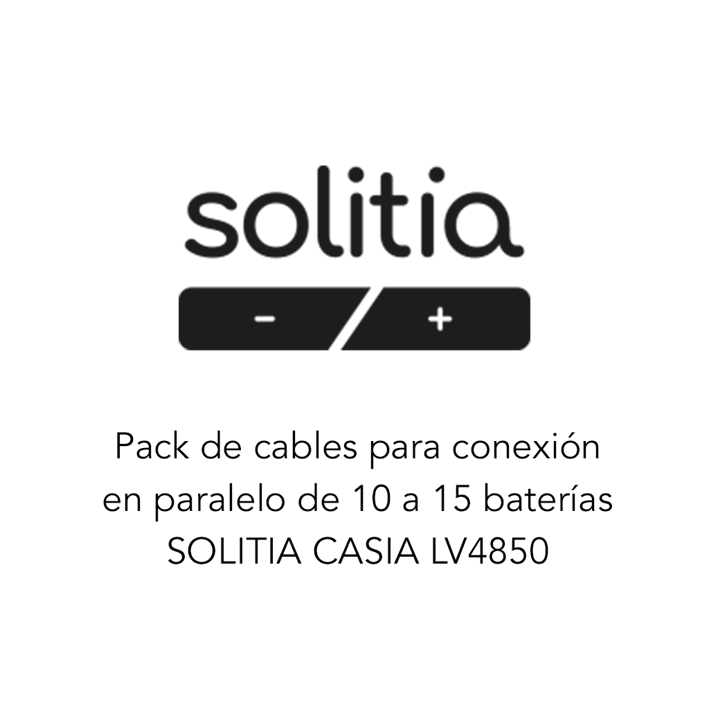 Pack cables negro y rojo para 10 a 15 baterías en paralelo concentrador LVP48-400A | SOLITIA