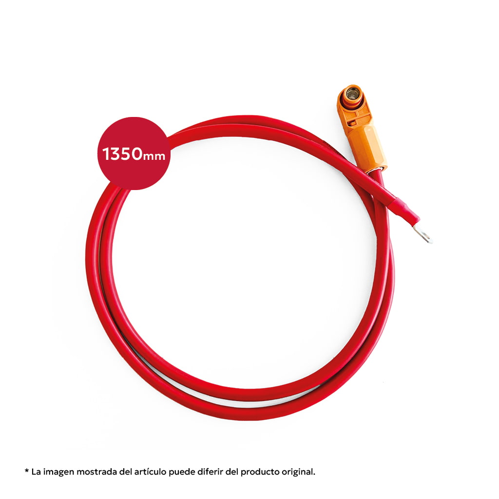 Cable 1350mm positivo rojo 4AWG para conectar módulos CASIA LV4850 y LV48100 con los concentradores LVP48-400A o LVP48-750A | SOLITIA