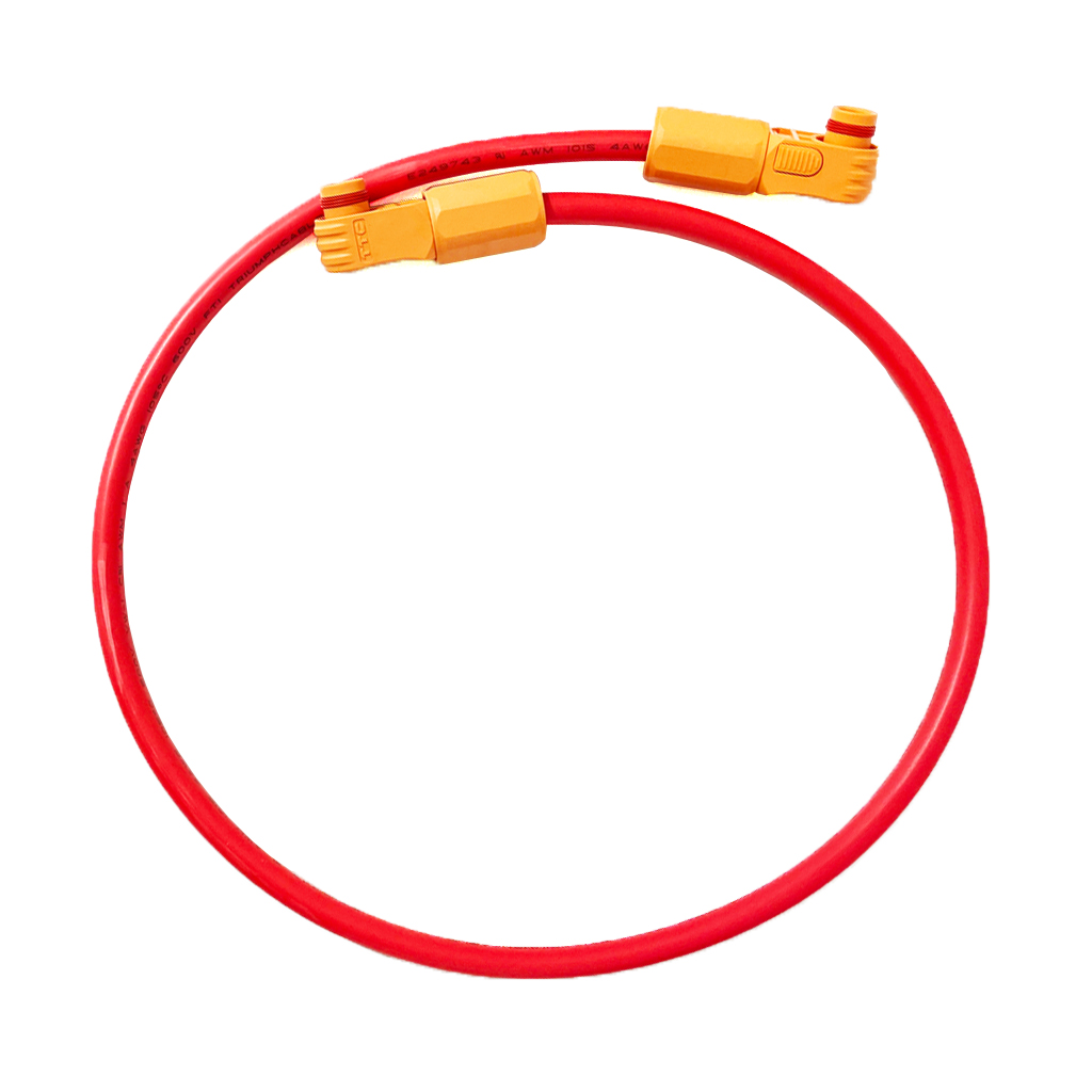 Cable 850mm positivo rojo 4AWG para conectar módulos CASIA LV4850 y LV48100 con los concentradores LVP48-400A o LVP48-750A | SOLITIA