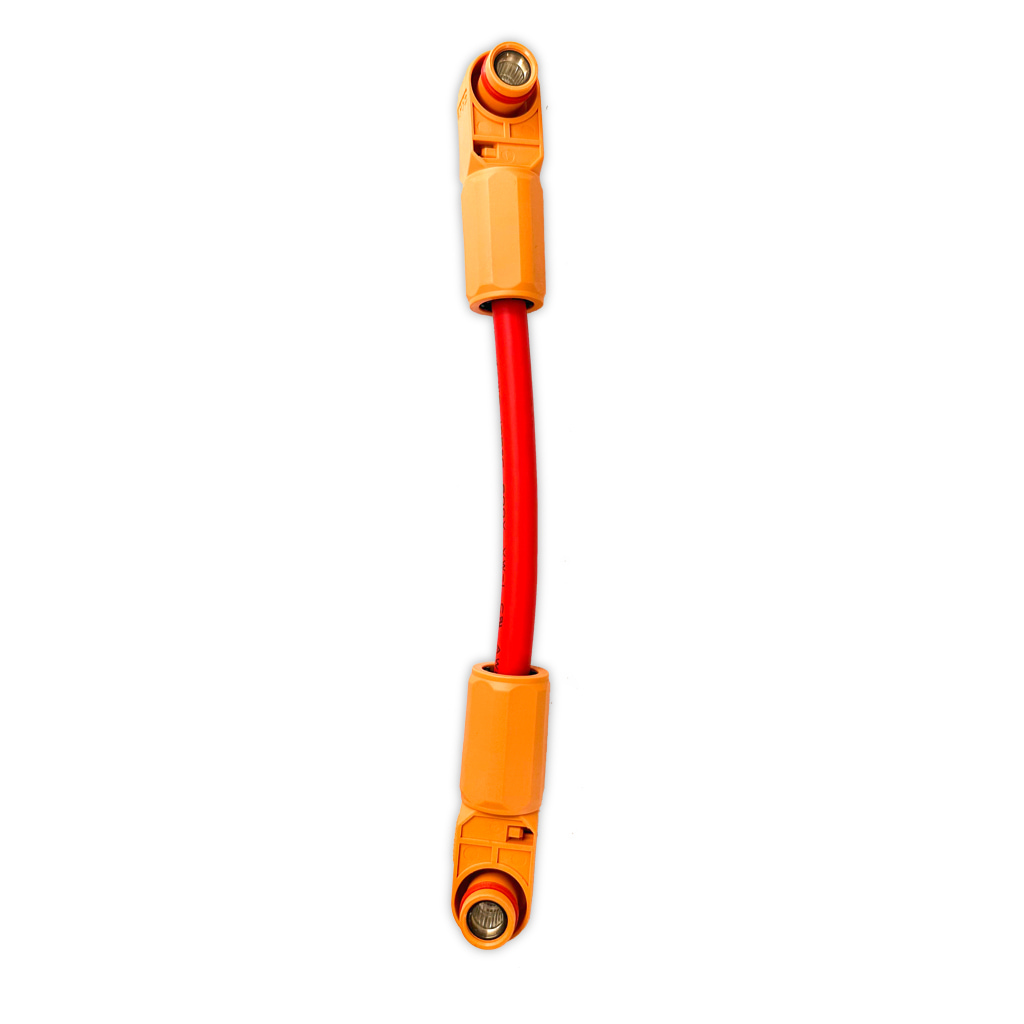 Cable 100mm positivo rojo 4AWG para conectar módulos CASIA LV4850 y LV48100 con los concentradores LVP48-400A o LVP48-750A | SOLITIA