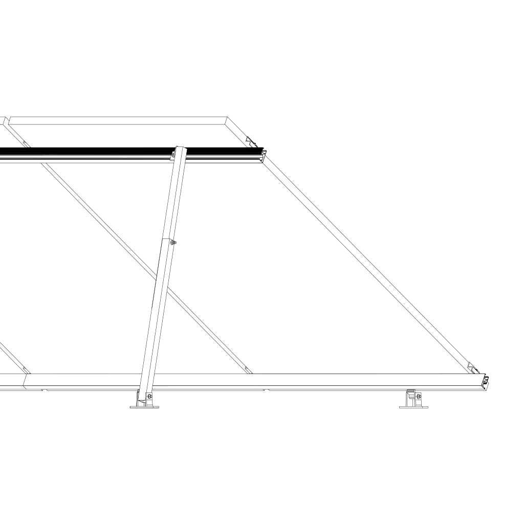 1x02 Soporte inclinado regulable vertical a 15º-30º en aluminio anodizado | Serie TS - TECHNO SUN