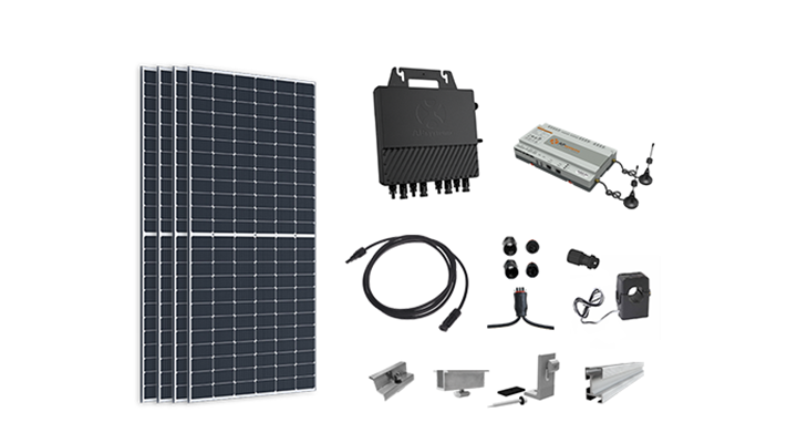 Kit autoconsumo 1400W con microinversor APSystems y 4 paneles, estructura y sistema de monitorización a elegir - Techno Sun