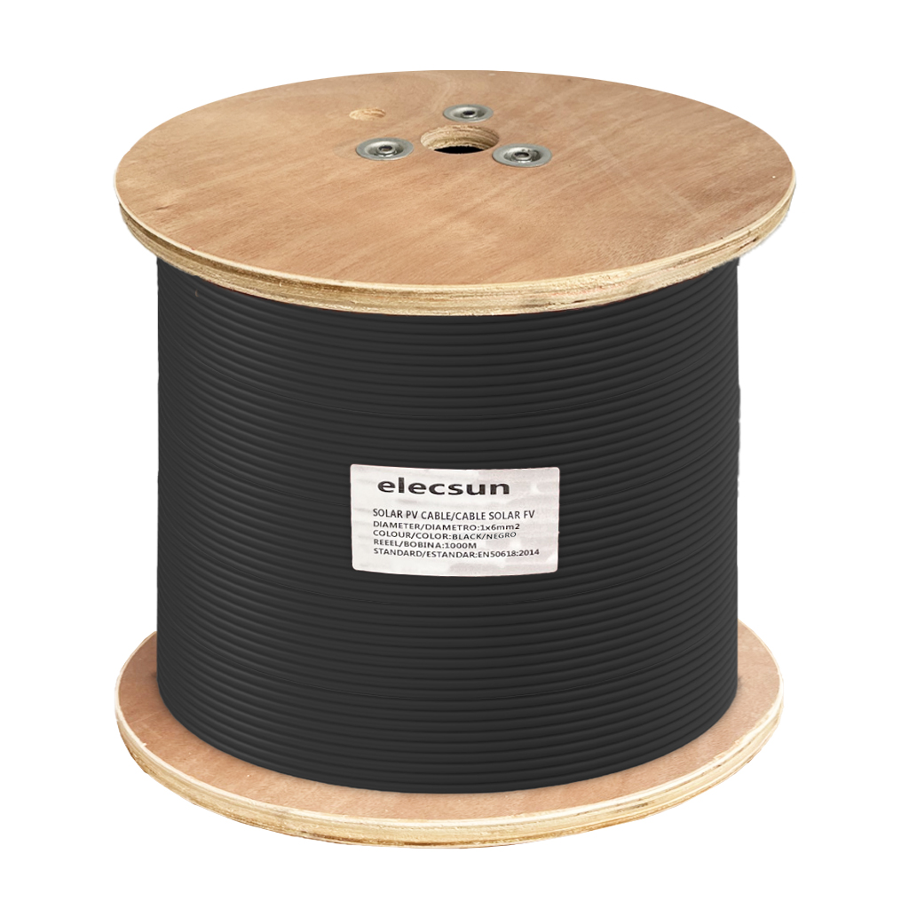 ELECSUN Cable Solar FV H1Z2Z2-K 1x6mm² 1500V negro (bobina 1000m)