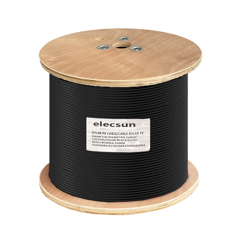 SOLITIA Elecsun Series Solar Cable PV H1Z2Z2-K 1x4mm² 1500V black (1000m drum)