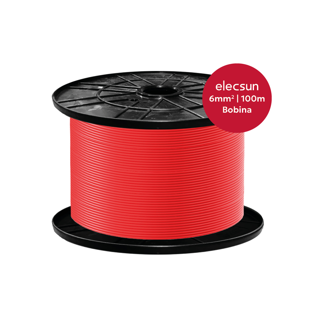 [ELE0028] ELECSUN Cable Solar FV H1Z2Z2-K 1x6mm² 1500V rojo (bobina 100m)