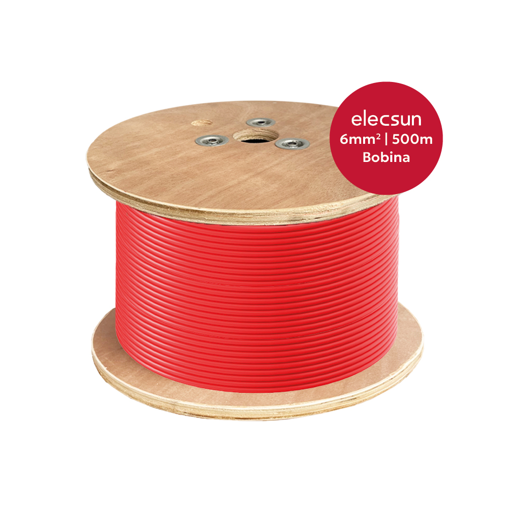 ELECSUN Cable Solar FV H1Z2Z2-K 1x6mm² 1500V rojo (bobina 500m)