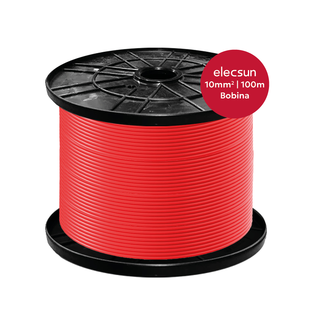 ELECSUN Cable Solar FV H1Z2Z2-K 1x10mm² 1500V rojo (bobina 100m)