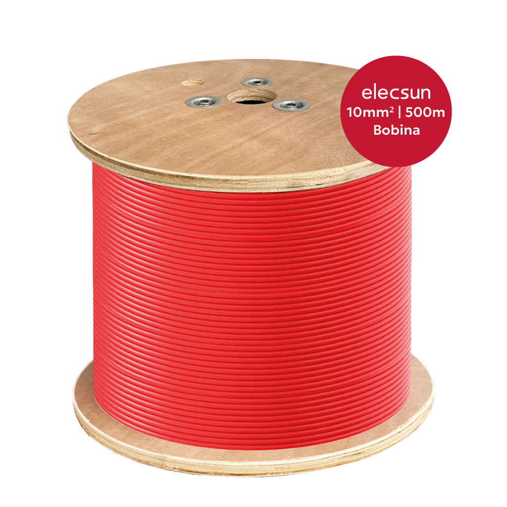 [ELE0034] ELECSUN Cable Solar FV H1Z2Z2-K 1x10mm² 1500V rojo (500m)