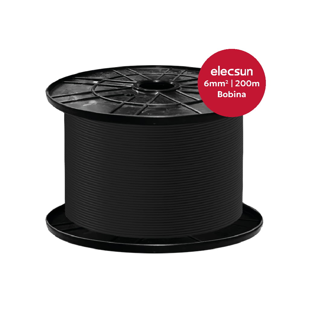 ELECSUN Cable Solar FV H1Z2Z2-K 1x6mm² 1500V negro (bobina 200m)