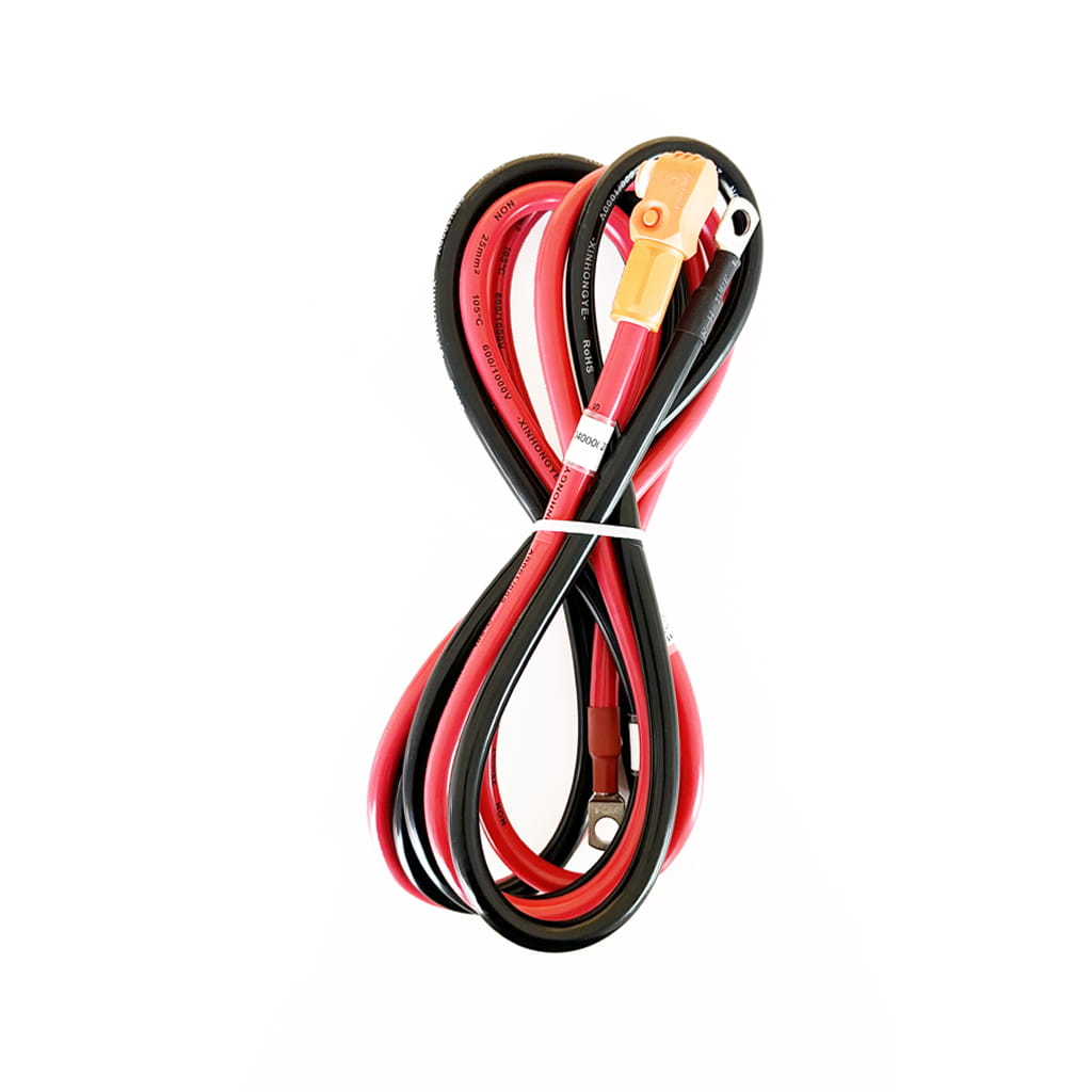 Pylontech Pack de cables para baterías de litio LV. Caja con 2 cables (rojo y negro) y sin cable comunicación