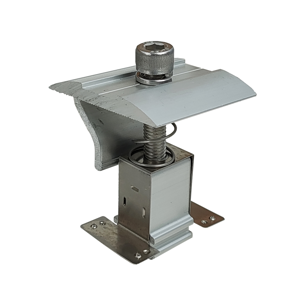 Presor universal (omega/zeta, anodizado plata) ajustable 30 a 35mm con muelle y clip toma tierra | Serie TS - TECHNO SUN