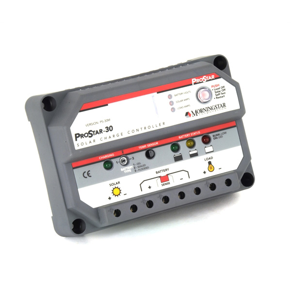 30A and 12v/24V regulator with display. Model PS-30M - MORNINGSTAR