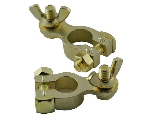 Juego bornes bronce batería estándar M8 palomilla (2 uds) - TECHNO SUN