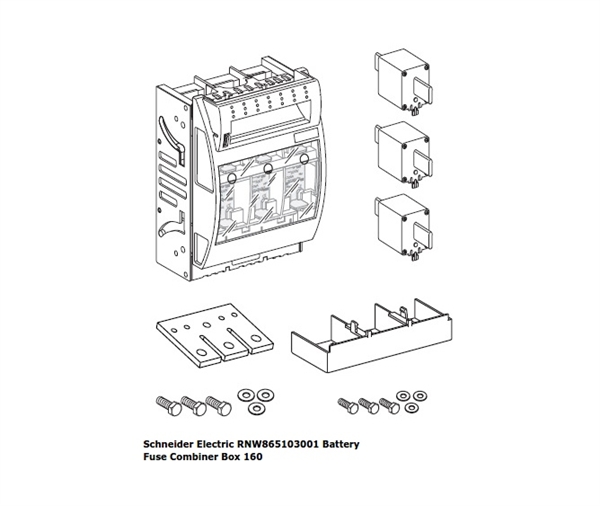 Fuse box 160A 24/48V Conext Battery 160A DC - SCHNEIDER