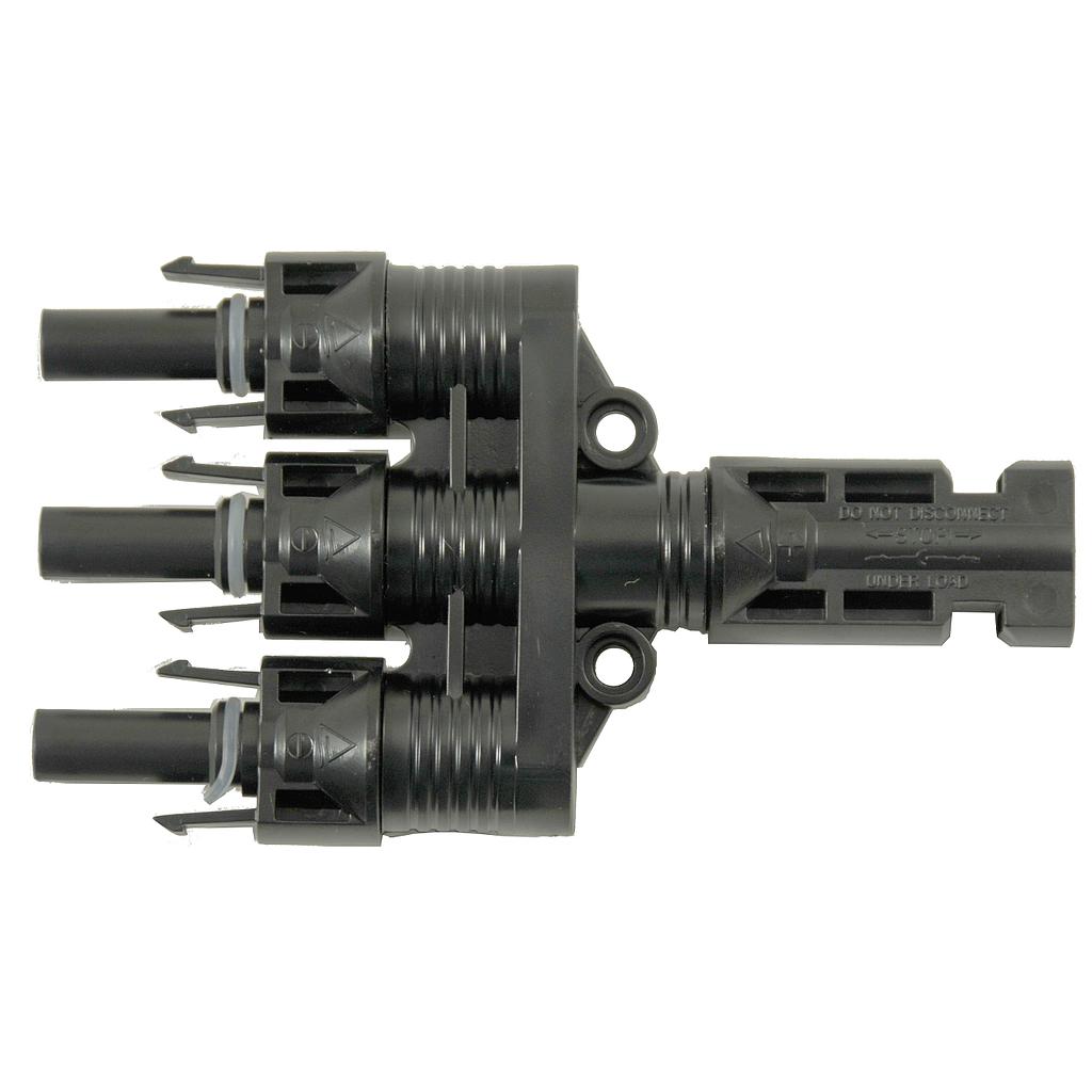 Male PV connector / 3 parallel females Compatible MC4 - ELECSUN