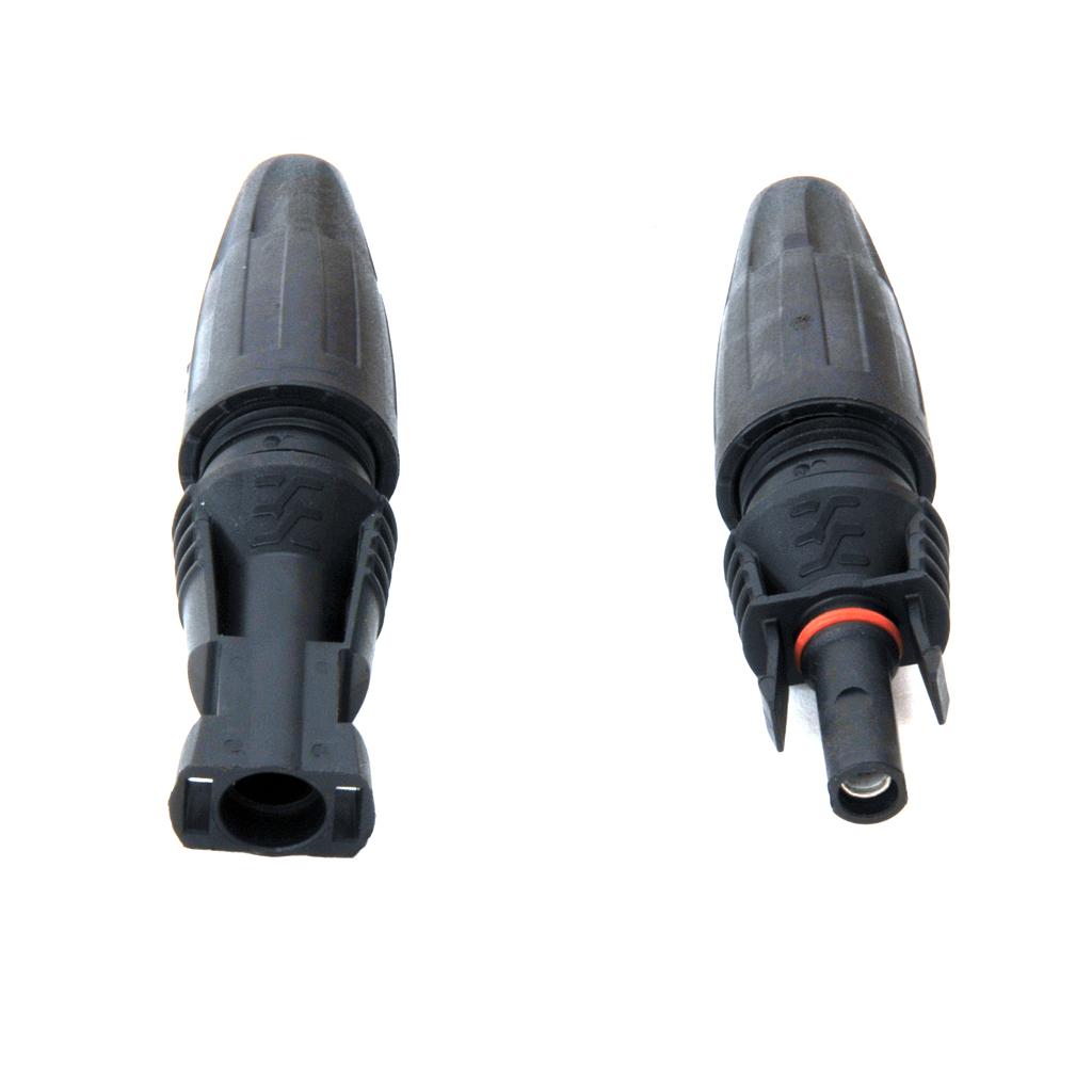 Pack 2 Male and female PV connectors 4/6mm Compatible MC4 without tools - ELECSUN