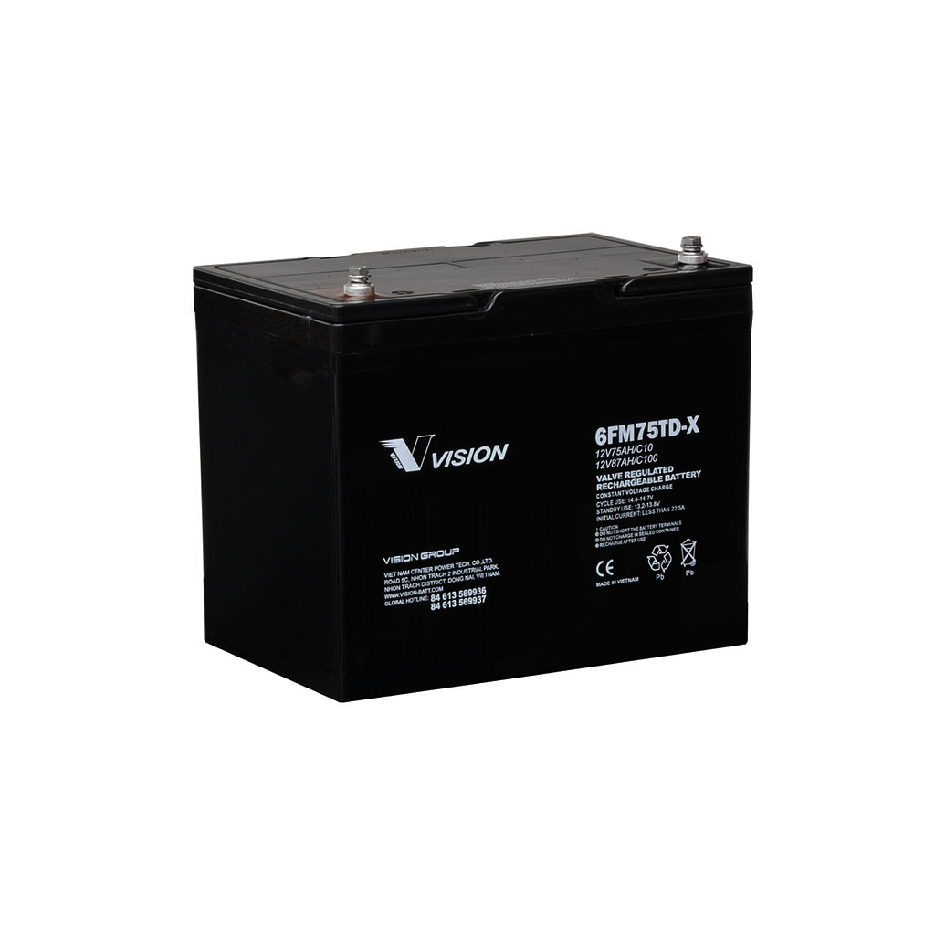 12V/75Ah Monoblock AGM 12v 75Ah (C10)  6FM75-X  VISION BATTERY