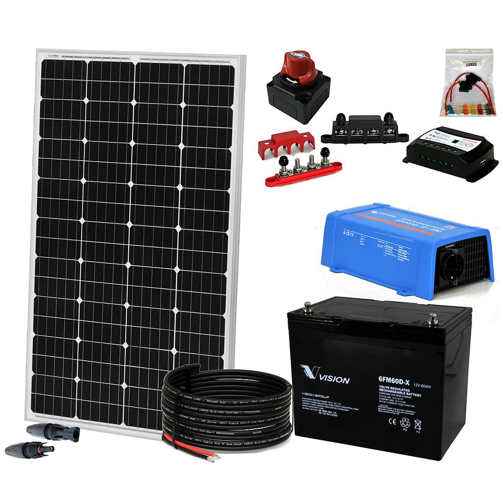 Kit aislada SolarPack OGP02 - 200Wp 12V, 800W/día - Fin de semana - Verano - ELECSUN