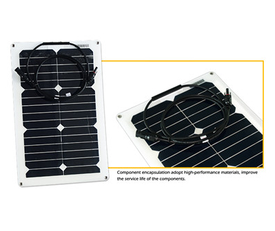 Panel solar 020W 18V Sunflex FLX20SP-M semiflexible  (530x285x3) High Eff. 19.6% cell Sunpower - RED SOLAR