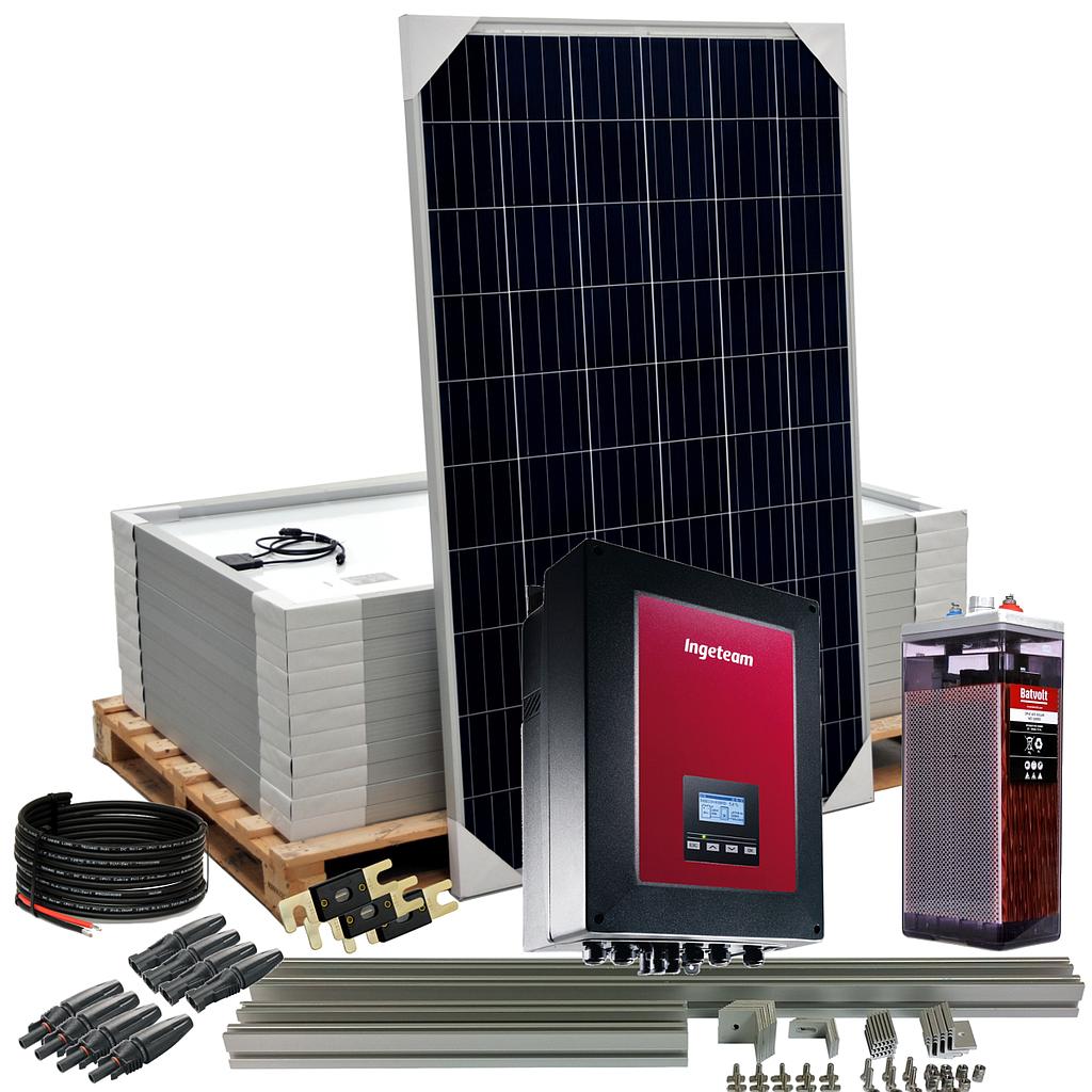 Kit aislada SolarPack OGP11 - 3kW 60V 15,6kW/dia Vivienda permanente - TECHNO SUN