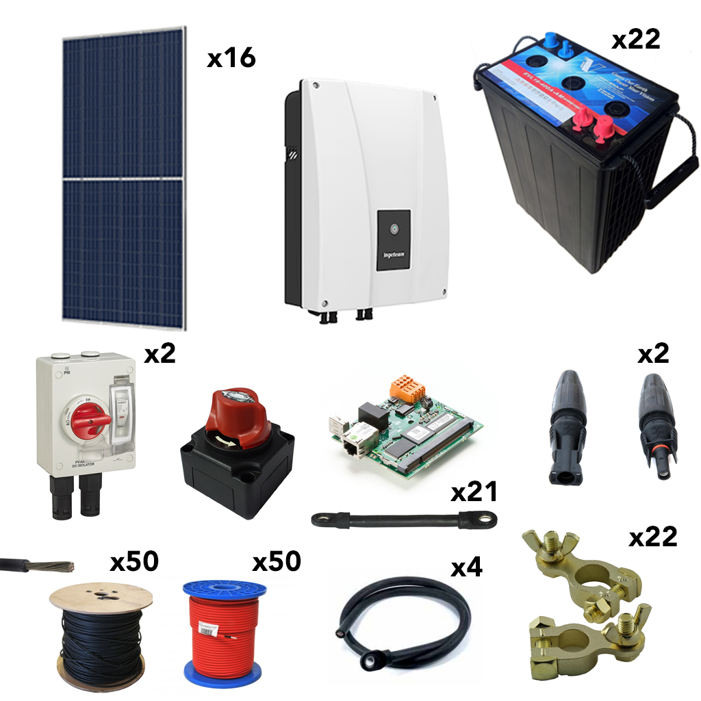 Kit aislada SolarPack OGP16 - 6kW 132V 33kW/día Vivienda permanente - TECHNO SUN