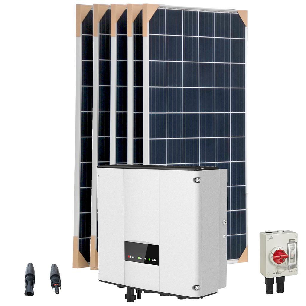Solar power supply kit for AC pumps - 1CV 3x230V - AQS 1CV T230