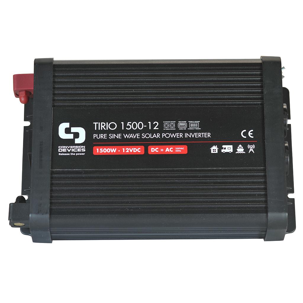 Tirio 2000-24 2000W 24V inverter with two Schuko sockets and USB charger - CONVERSION DEVICES