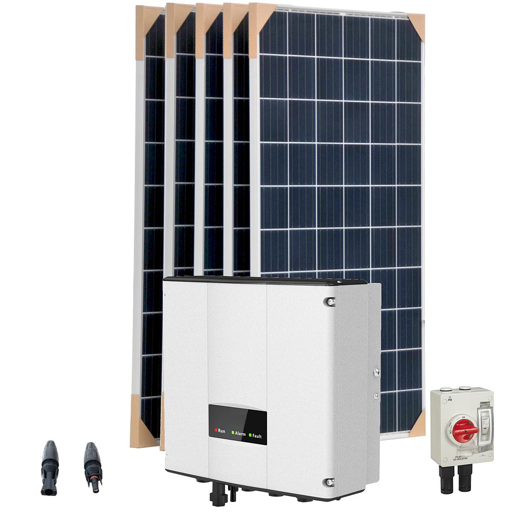 Kit Solar Off Grid 12/220V 1,6Kwh x Día 1KW MPPT 30A